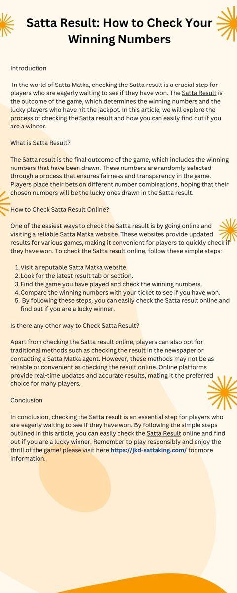 Satta Result How to Check Your Winning Numbers