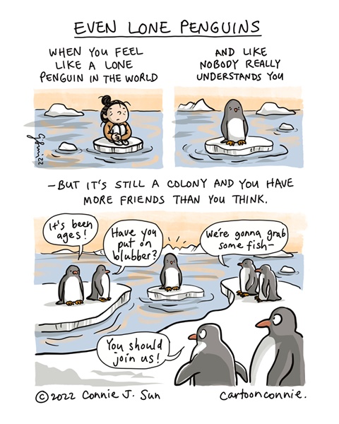 Even Lone Penguins