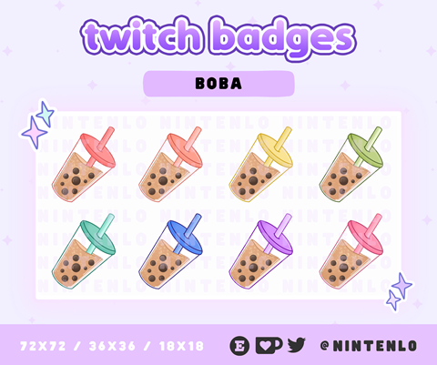 Cute Boba Badges