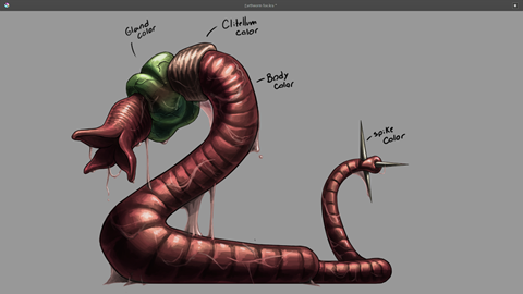 Final Concept of the Earth Worm - Spitter Enemy