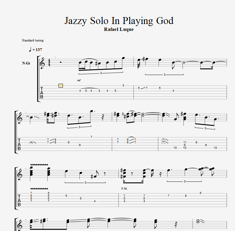Playing God – Polyphia Playing God Tab Sheet music for Guitar (Solo)