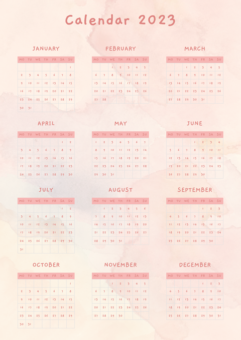 Printable 2023 Pink Calendar - Quincy Miyake's Ko-fi Shop - Ko-fi ️ ...