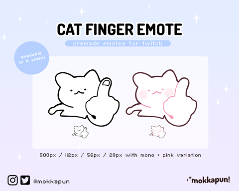 ✿ PREMADE emote! Cat Middle Finger