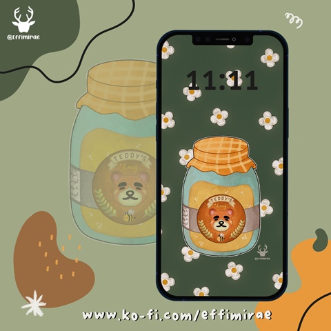 Teddy's honey jar - Animal Crossing Wallpaper - Effimirae's Ko-fi Shop ...