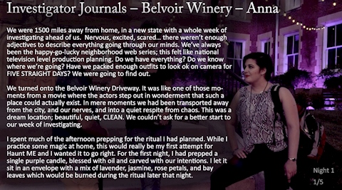 Investigator Journals: Belvoir Winery #1 Part 1