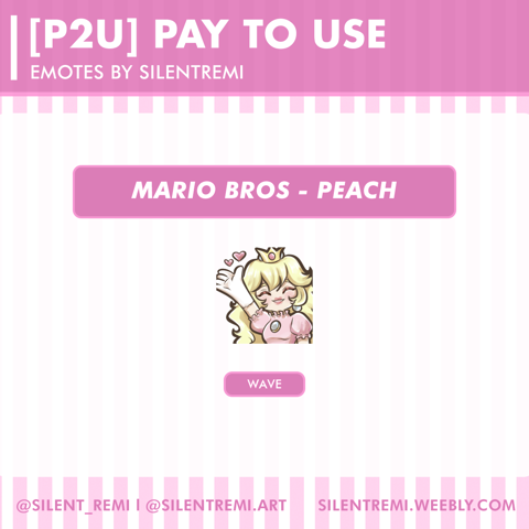 Mario Bros Peach Wave Emote for Twitch/Discord/Youtube - SilentRemi's ...