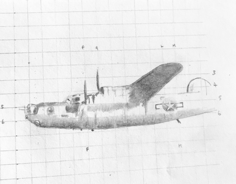 📐 B-24 proportions sketch