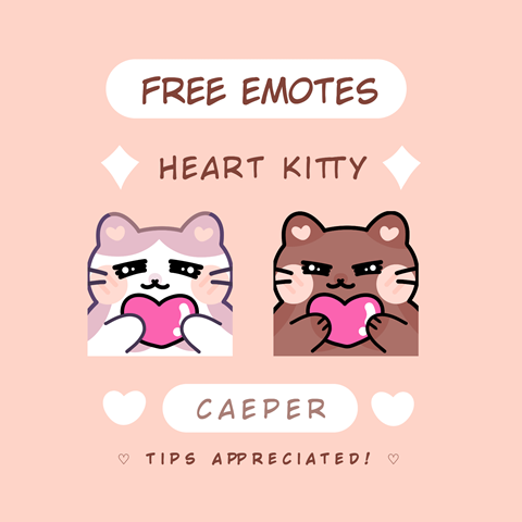 F2U EMOTE - Heart Kitty Emotes ♡ - Caeper's Ko-fi Shop - Ko-fi ️ Where ...