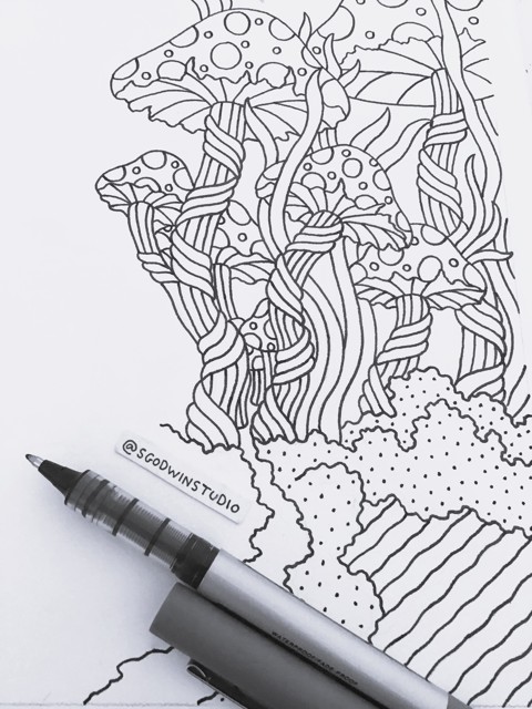Mushrooms Colouring Pages (work in progress)