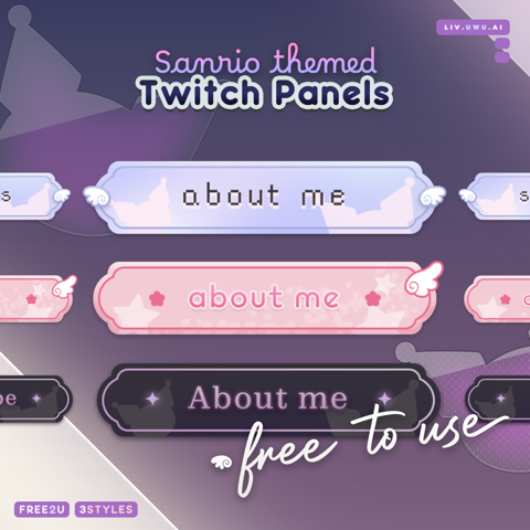 F2u Twitch Panels - Sanrio Themed Panels In 3 Styles - Liv.exe 's Ko-fi 