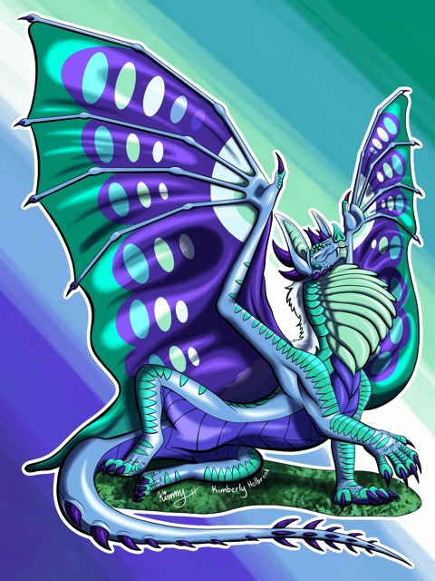 Gay Pride Dragon 💚🤍💙
