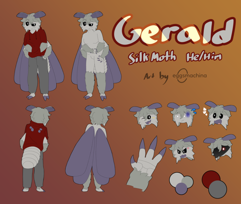 Gerald the Silk Moth Reference Sheet