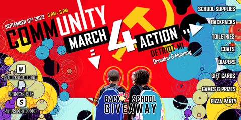 community March 4 Actions - Back 2 school giveaway