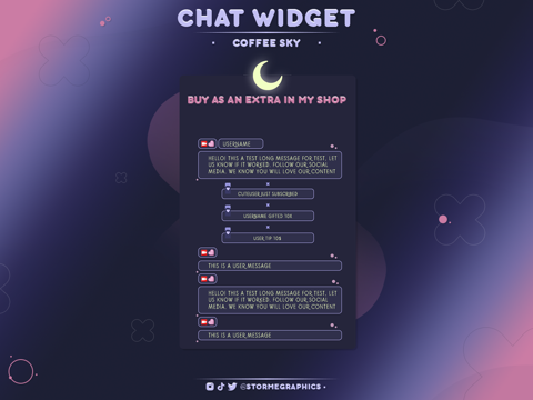 Cute Moon Twitch Widget Chat