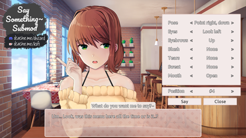Playing with Monika's hair in Monika After Story Extra Everything submod 