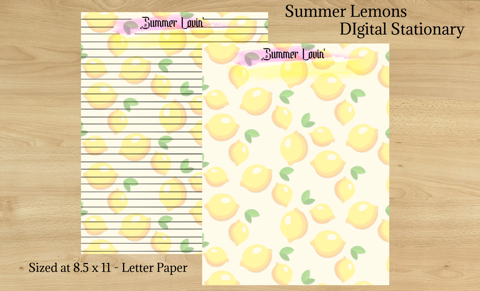 Summer Lemons - Digital Stationary