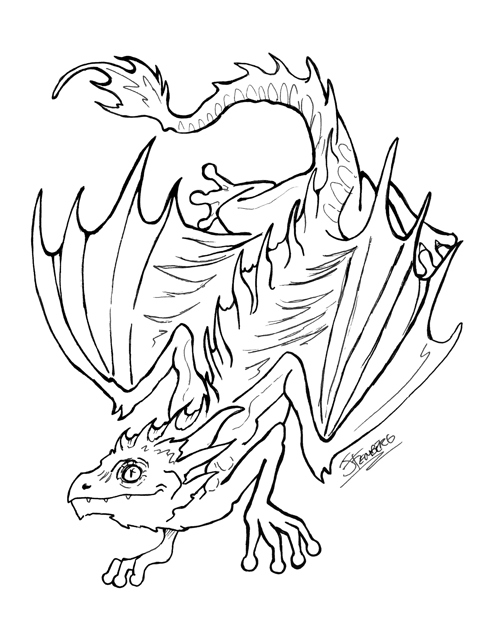 Tree Frog Dragon Coloring Page