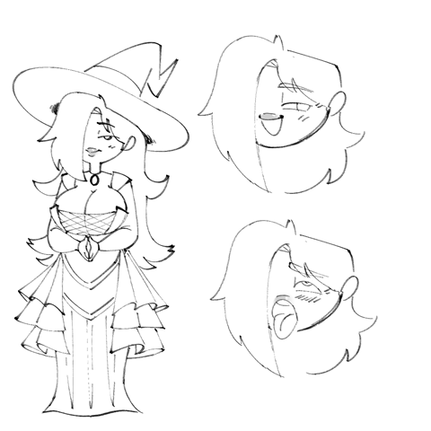 Witch Milf sketch design