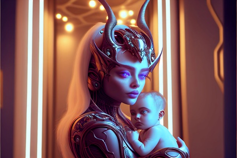 Alien mom and Baby - Ko-fi.com