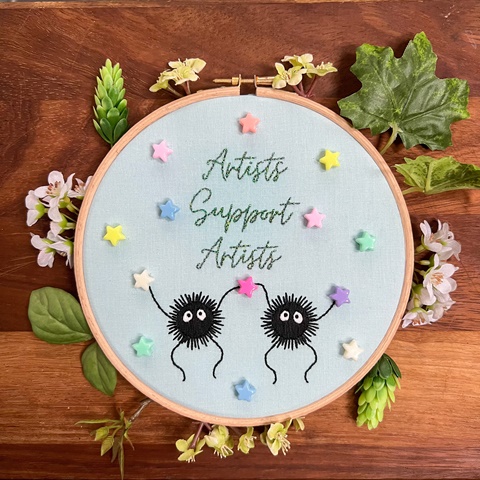 Susuwatari Soot Sprite Embroidery Hoop - jemibroidery's Ko-fi Shop - Ko-fi  ❤️ Where creators get support from fans through donations, memberships,  shop sales and more! The original 'Buy Me a Coffee' Page.