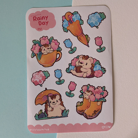 Bristlebearhog Sticker Sheet - Cosmic Calico Bristlebearhog Sticker Sheet - Cosmic Calico