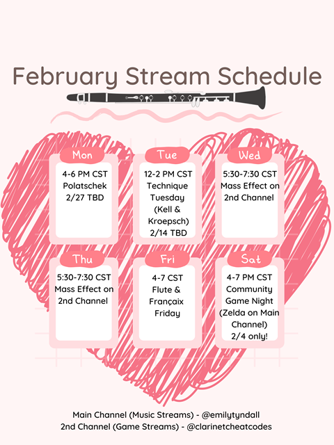 February Stream Schedule... AKA Birthday Month!