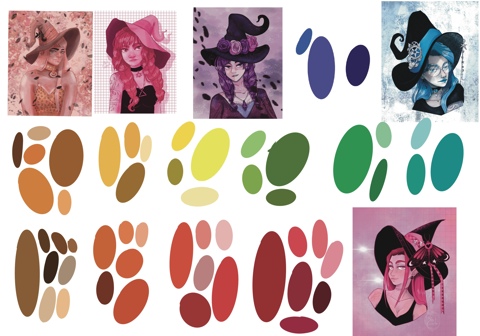 Huo coloured witch portraits