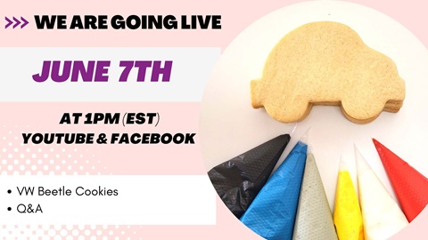VW Beetle Cookies - Live Decorating on June 7th