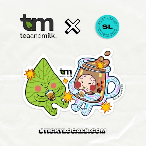 tea and milk x sticky locals sticker design!