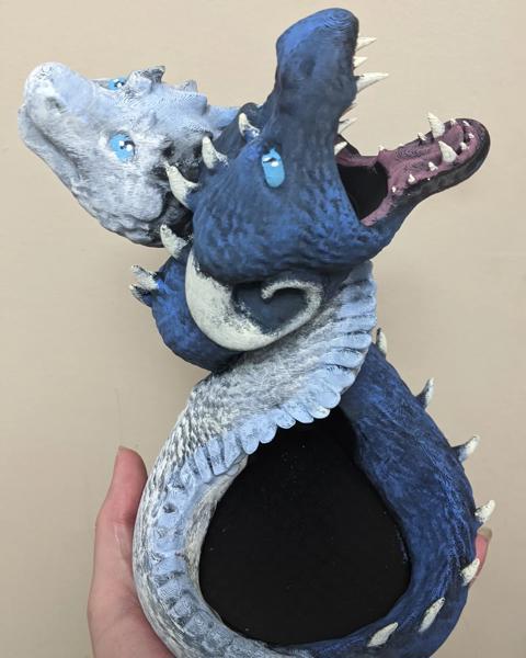 Blue and white dragons