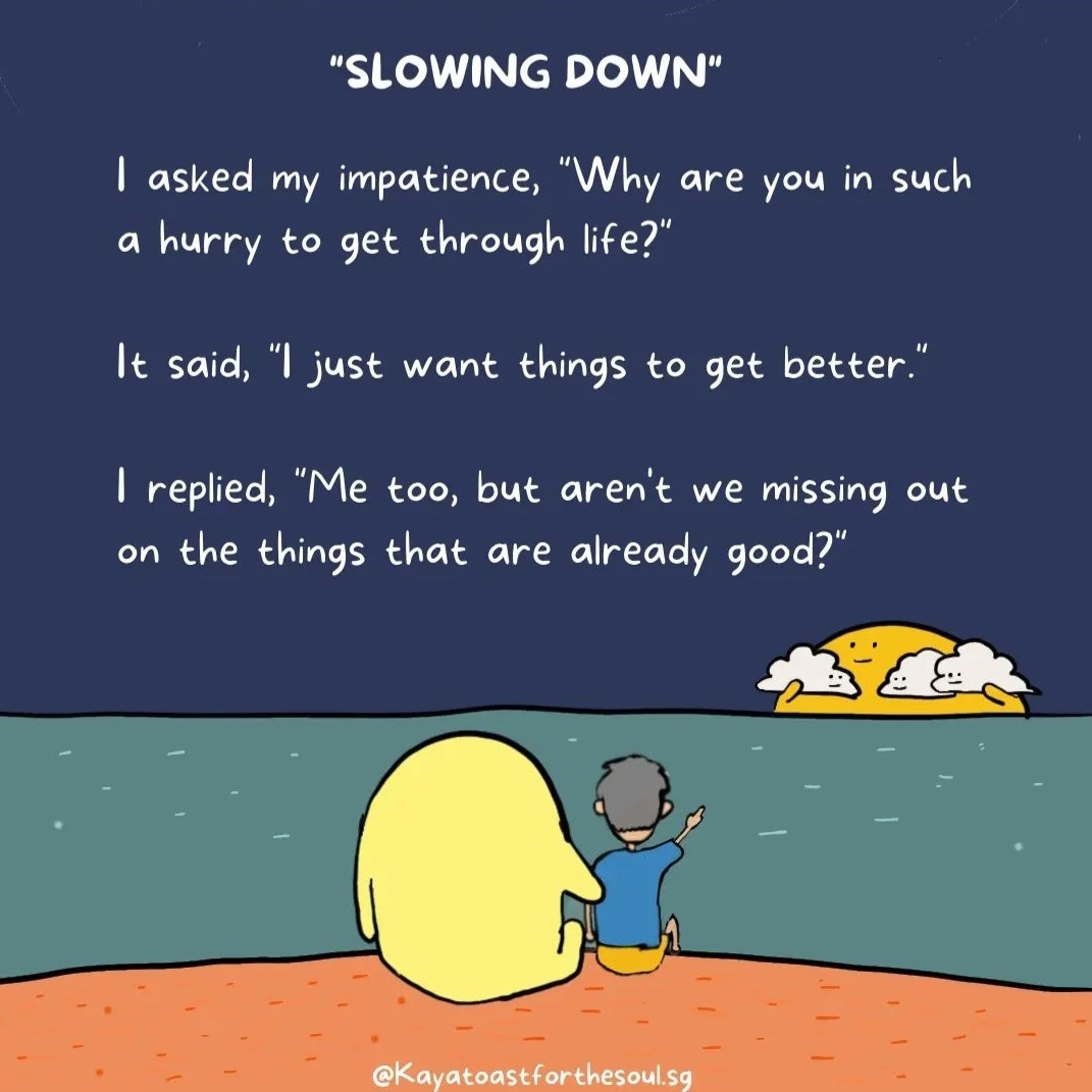 On slowing down. 