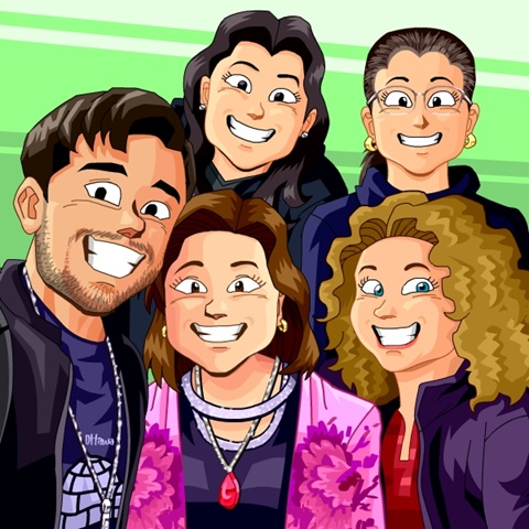 Family Cartoon Portrait x5