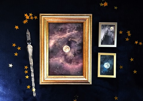 Full moon tiny paintings