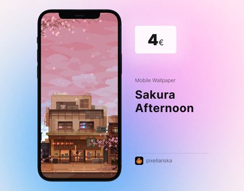 Sakura Afternoon Mobile Wallpaper - pixelianska's Ko-fi Shop - Ko-fi ❤️  Where creators get support from fans through donations, memberships, shop  sales and more! The original 'Buy Me a Coffee' Page.