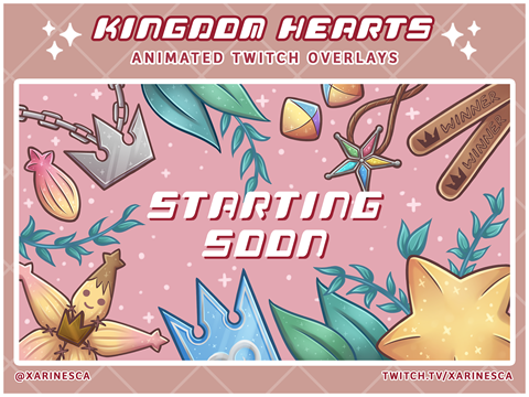 New Kingdom Hearts Animated Twitch Overlays (PINK)