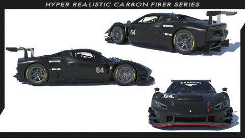 Ferrari296 GT3 Hyper Realistic Carbon Fiber Shader