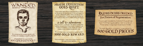 Wanted Poster, Missing Expedition, Hydra Heart