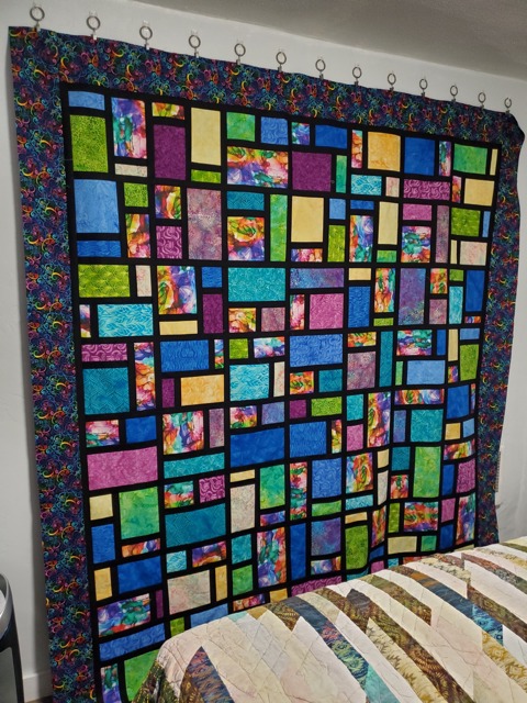 Rainbow Waters quilt top commission