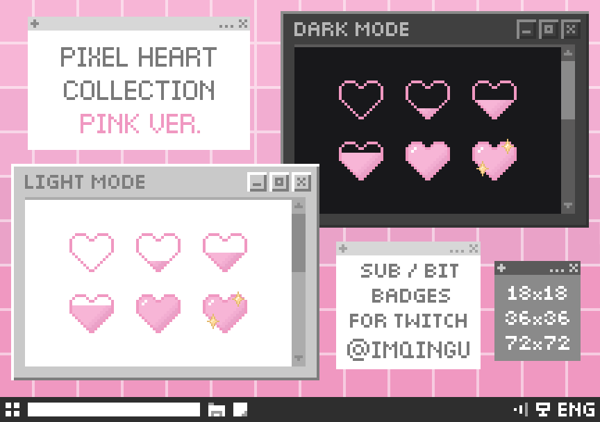 Pixel Heart Twitch Badges - glitchedinorbit's Ko-fi Shop - Ko-fi