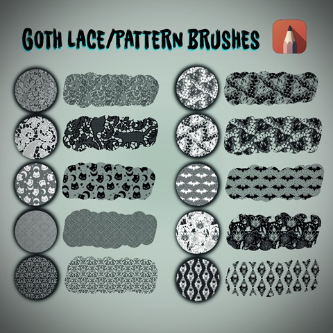 NEW BRUSH PACK: Goth Lace and Patterns