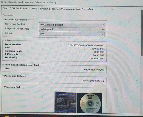 CD pressing a Fuimadane album // price