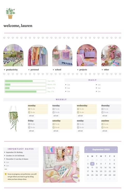 Aesthetic bright & colorful notion homepage - lauren 's Ko-fi Shop - Ko ...