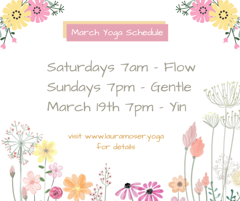 March Yoga Schedule