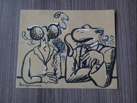 Frog and Fly Businessmen Illustration