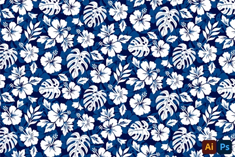 Blue Aloha Shirt Pattern Fabric bybayquen_patterns