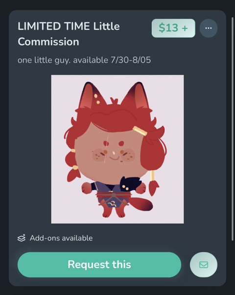 little guy commissions are back!!