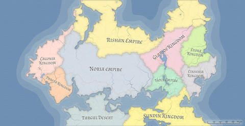 World MAP of the series, Isekai! It's A Hard Life.