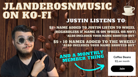 Ko-Fi Perks for Justin Listens To