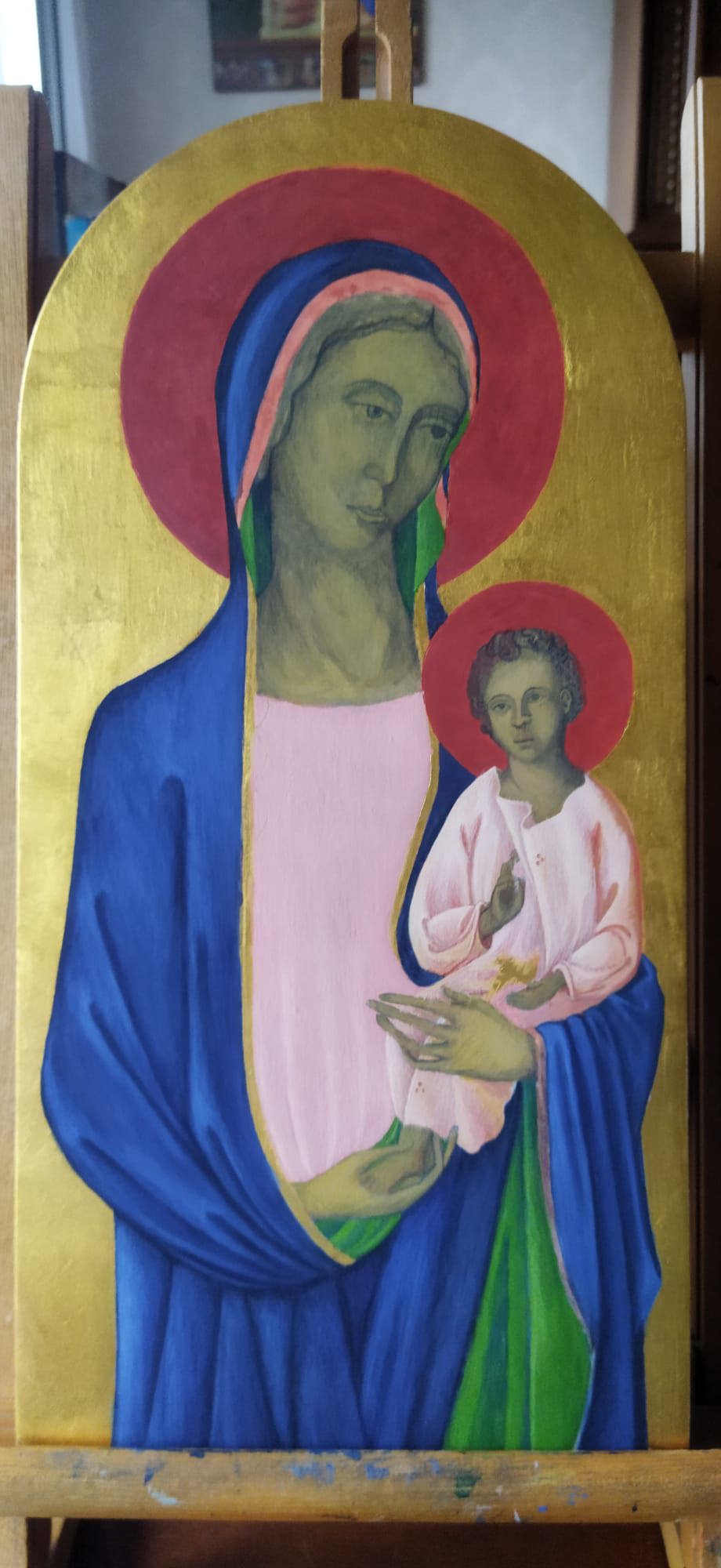 Trecento Madonna and Child - getting there.