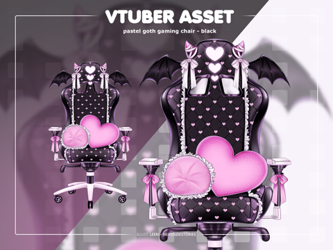 Vtuber asset - pastel goth gaming chair